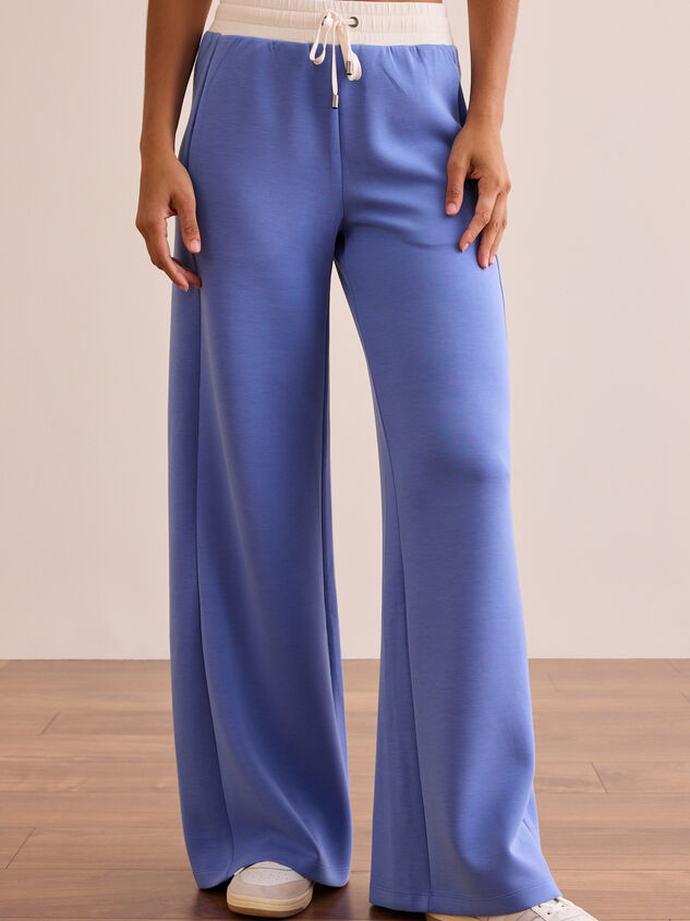 Supersoft Wide Leg Contrast Pants Detail 3 - TULLABEE