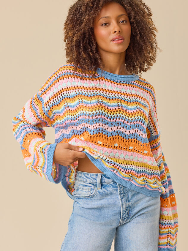 Keily Bright Stripe Sweater Detail 6 - TULLABEE