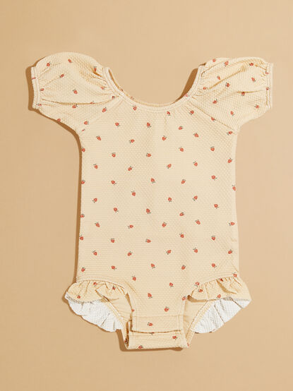 Strawberry One-Piece Toddler Swimsuit by Quincy Mae - TULLABEE