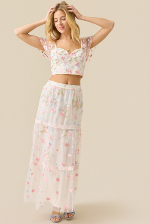 Ambrose Floral Embroidered Mesh Top - Altar'd State