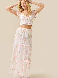 Ambrose Floral Embroidered Mesh Top Detail 3 - TULLABEE