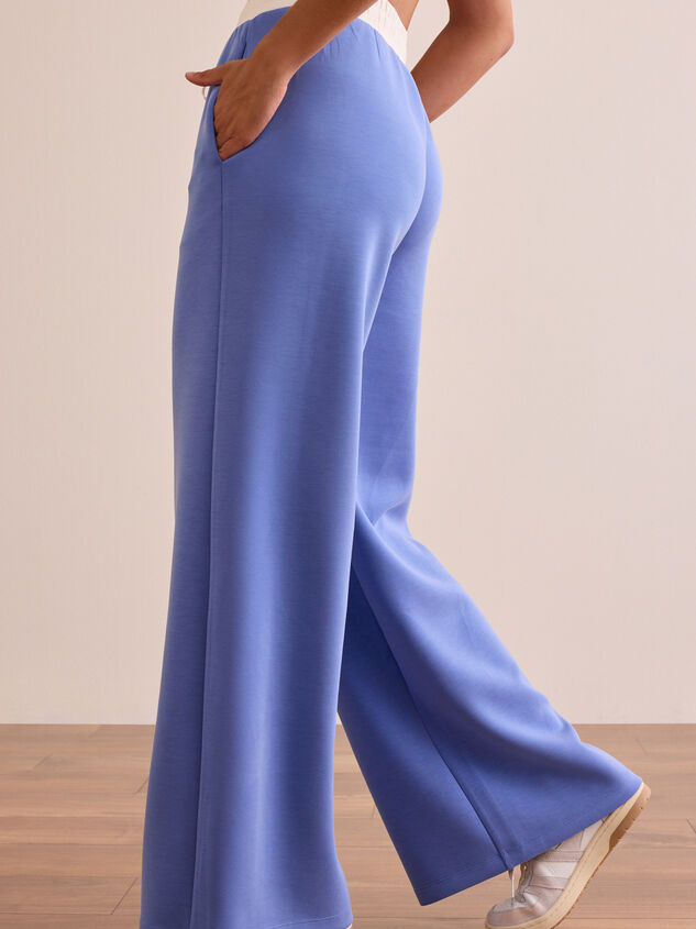 Supersoft Wide Leg Contrast Pants Detail 4 - TULLABEE