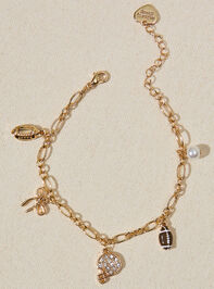 Gameday Football Charm Dangle Bracelet - TULLABEE