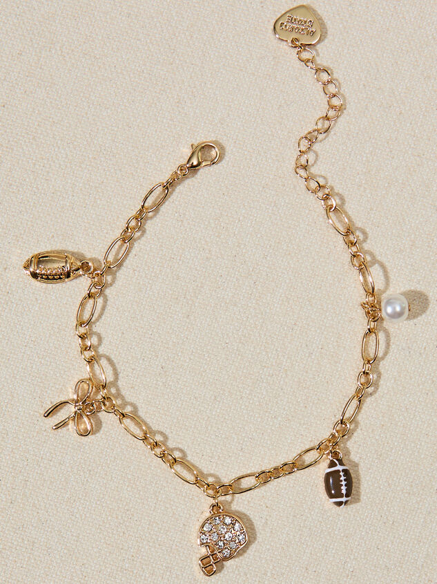 Gameday Football Charm Dangle Bracelet - TULLABEE