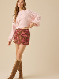 Anastasia Cropped Pointelle Sweater Detail 2 - TULLABEE