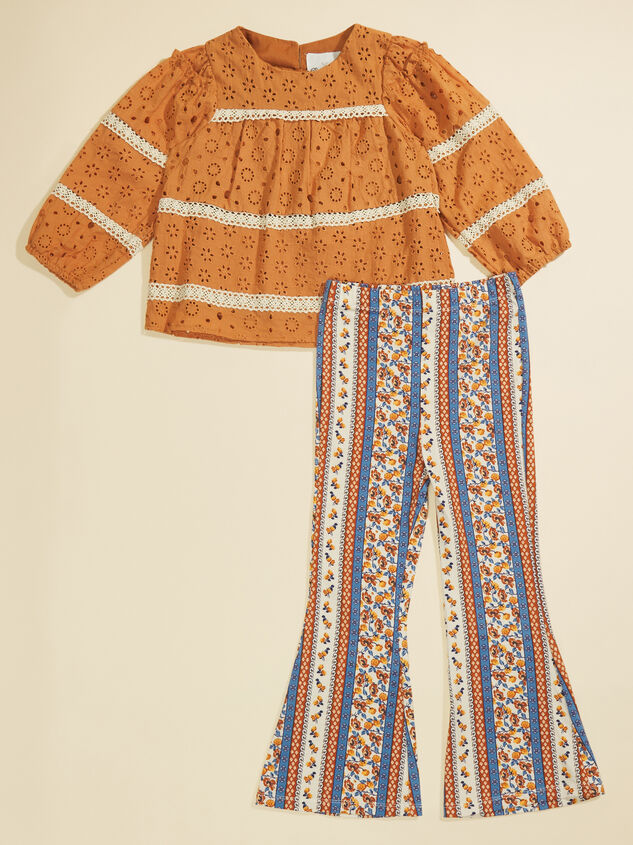 Luna Toddler Top and Floral Flares Set Detail 2 - TULLABEE