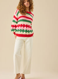 Lori Holiday Striped Sweater Detail 2 - TULLABEE