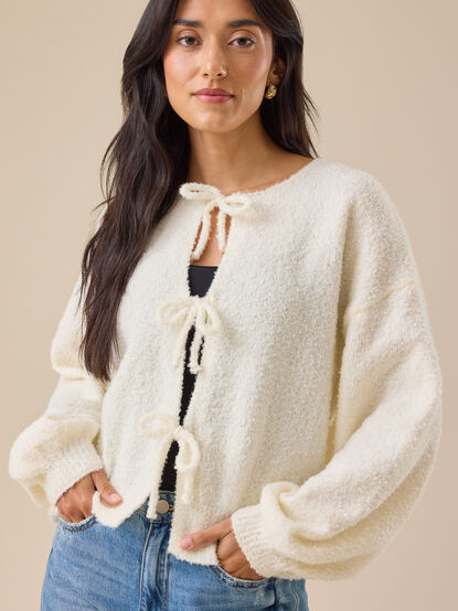 Mira Bow Tie Front Cardigan - TULLABEE