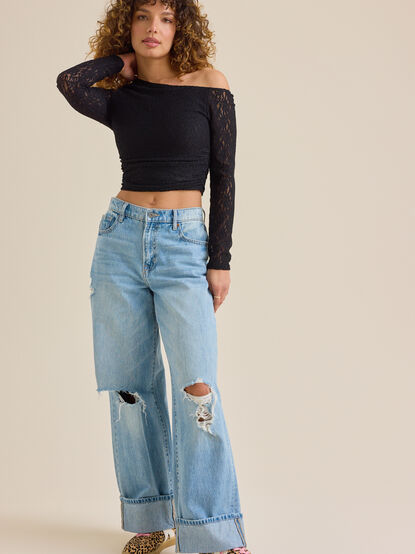 Sophia Lace Asymmetrical Top - TULLABEE