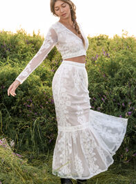 Arissa Embroidered Maxi Skirt Detail 7 - TULLABEE