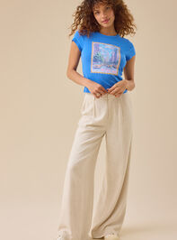 New York Postcard Baby Tee Detail 2 - TULLABEE
