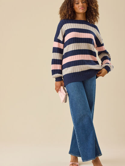 Kahlissa Oversized Ribbed Sweater - TULLABEE