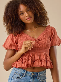 Addison Embroidered Babydoll Top - TULLABEE