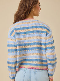 Hagen Striped Cardigan Detail 5 - TULLABEE