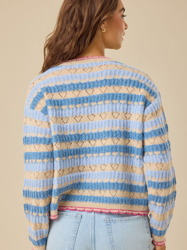 Hagen Striped Cardigan Detail 5 - TULLABEE