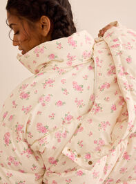 Frosted Wishes Floral Puffer Jacket Detail 5 - TULLABEE