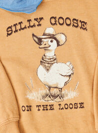 Silly Goose on the Loose Graphic Sweatshirt Detail 2 - TULLABEE
