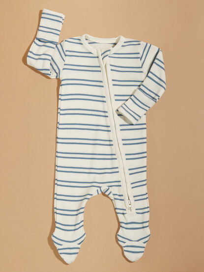 Blake Ribbed Striped Footie - TULLABEE