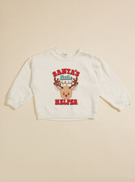 Santa's Little Helper Sweatshirt Detail 2 - TULLABEE