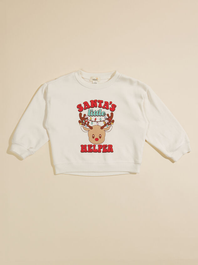Santa's Little Helper Sweatshirt Detail 2 - TULLABEE