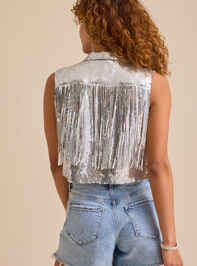 Celeste Sequin Fringe Vest Detail 7 - TULLABEE