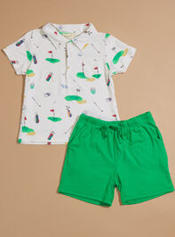 Golf Polo Top and Shorts Set Detail 2 - TULLABEE