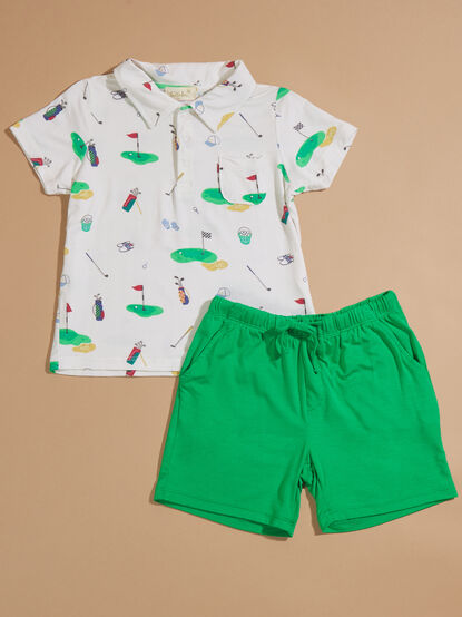 Golf Polo Top and Shorts Set - TULLABEE