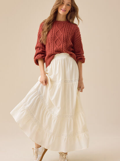 Jaycee Tiered Midi Skirt - TULLABEE