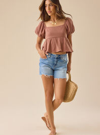 Nia Tie Back Babydoll Top Detail 3 - TULLABEE