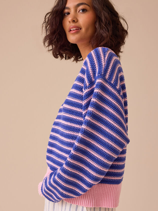 Poppy Bright Boxy Sweater Detail 5 - TULLABEE