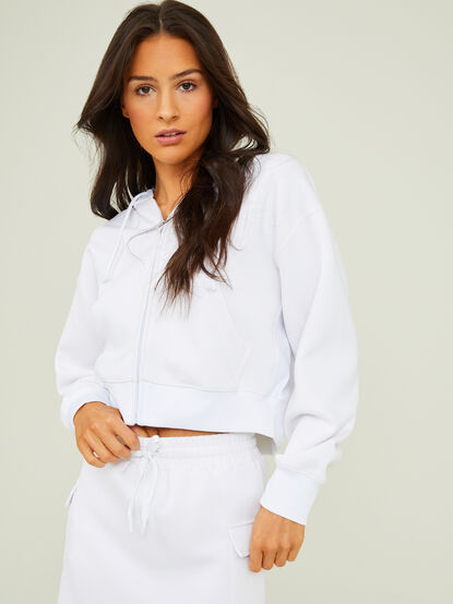 Supersoft Cropped Full Zip Pullover - TULLABEE