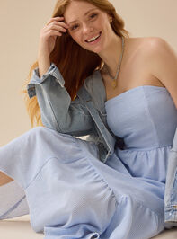Alyssa Striped Midi Dress Detail 2 - TULLABEE