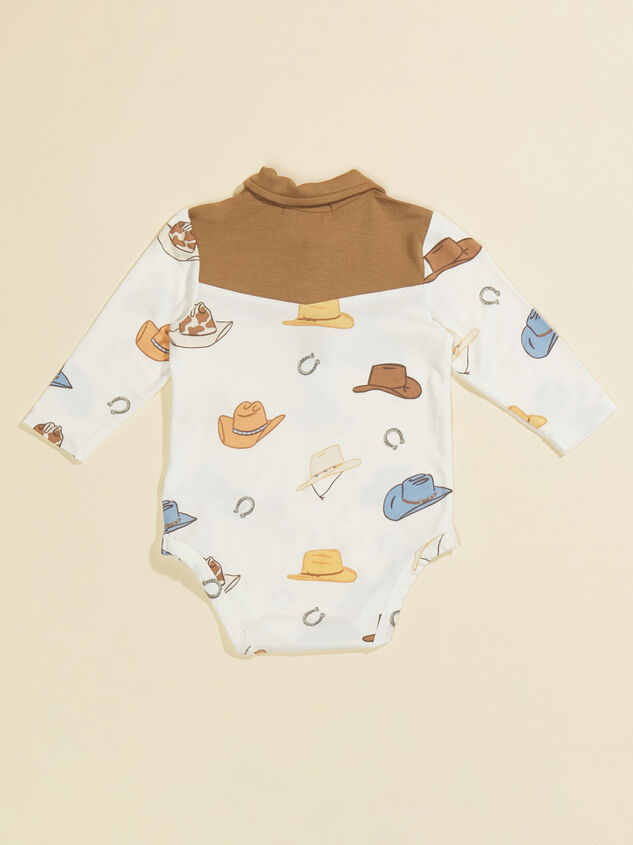 Cowboy Hats Polo Bodysuit Detail 2 - TULLABEE