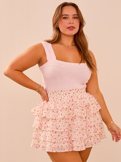 Jazzy Floral Tiered Skirt - TULLABEE