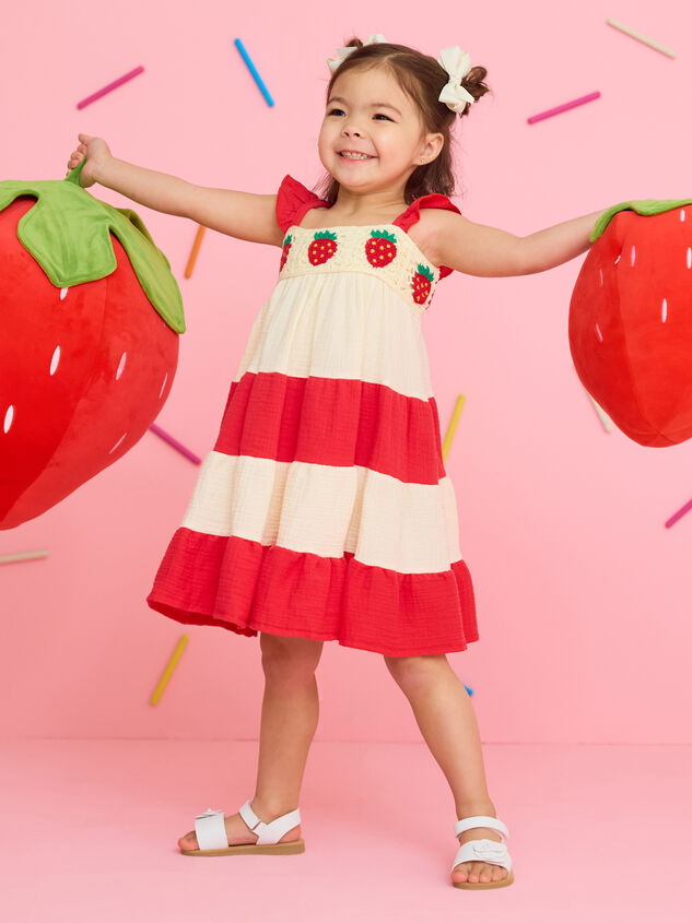 Sawyer Strawberry Crochet Dress - TULLABEE
