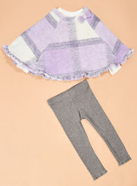 Violet Plaid Poncho Set - TULLABEE