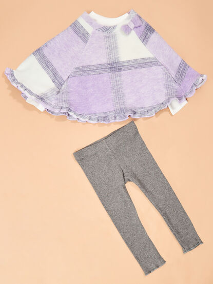 Violet Plaid Poncho Set - TULLABEE