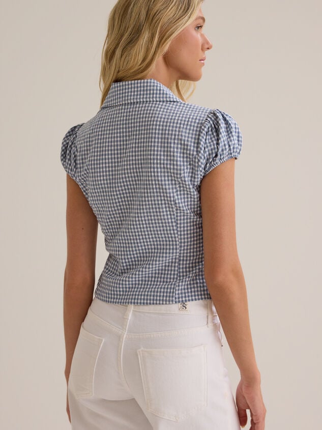 Bonnie Gingham Button Up Top Detail 5 - TULLABEE