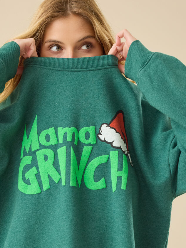 Mama Grinch Sweatshirt Detail 2 - TULLABEE
