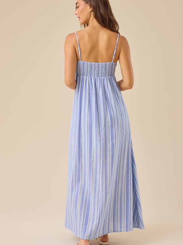 Demi Striped Maxi Dress Detail 4 - TULLABEE