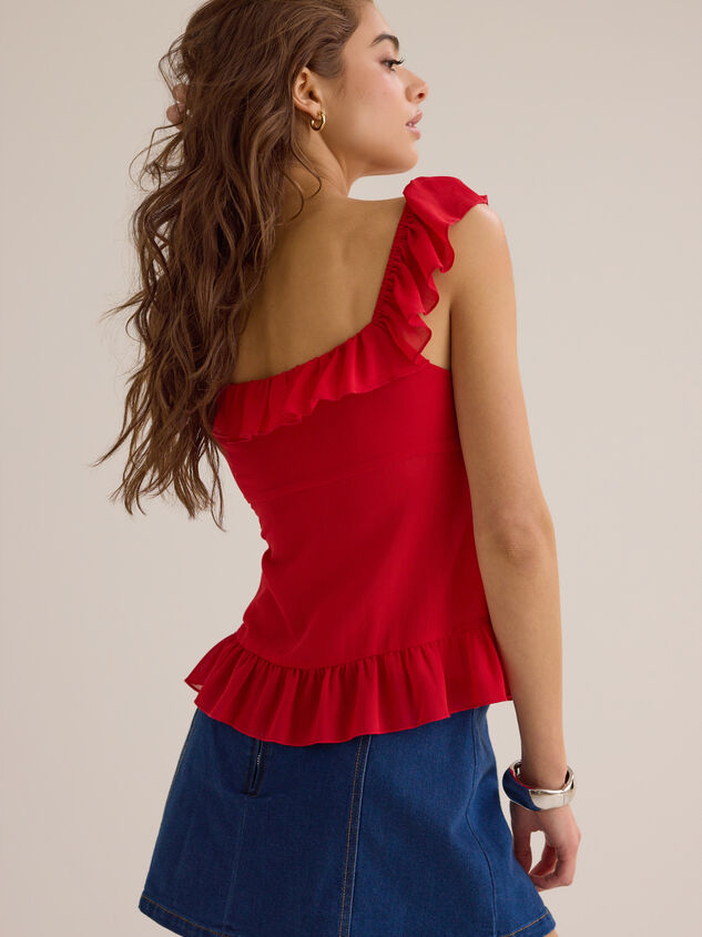 Bryna Ruffle Tie Front Tank Detail 5 - TULLABEE