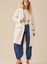 Pallie Wool Textured Peacoat Detail 3 - TULLABEE