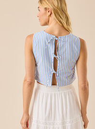 Issy Striped Linen Top Detail 6 - TULLABEE
