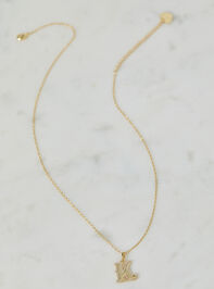 18K Gold Signature Letter Necklace - K Detail 2 - TULLABEE