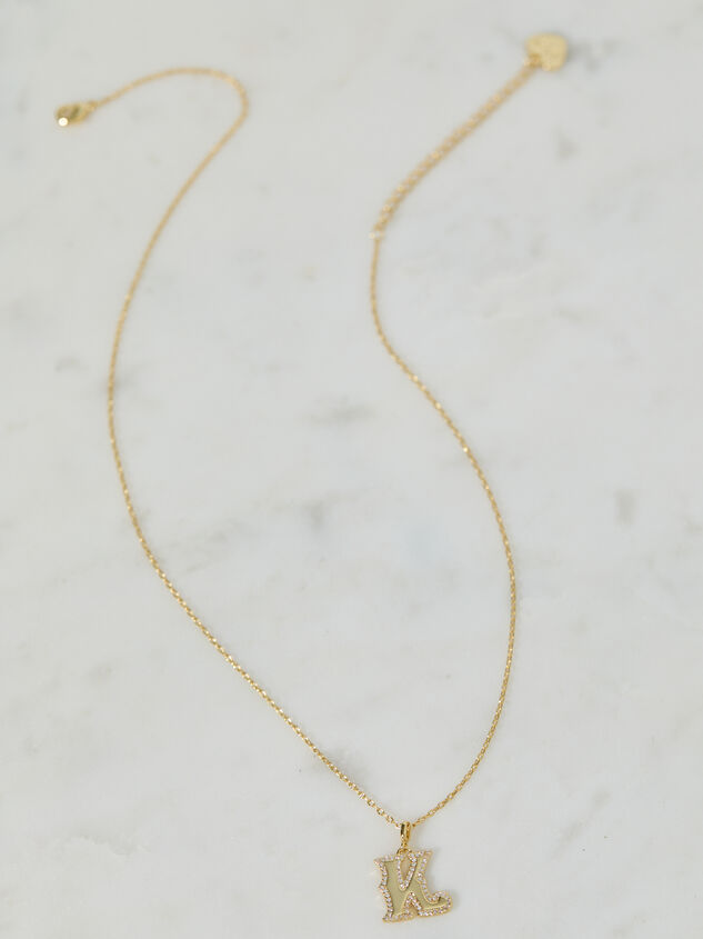 18K Gold Signature Letter Necklace - K Detail 2 - TULLABEE