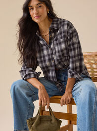 Gianna Plaid Button Up Top - TULLABEE