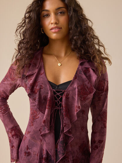 Vivienne Floral Ruffle Kimono - TULLABEE