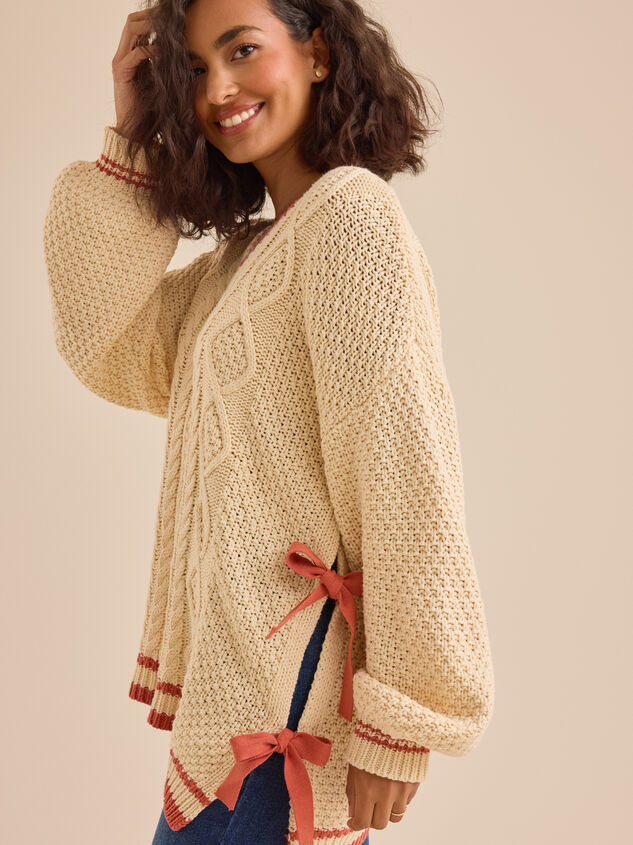 Zoey Side Tie Sweater Detail 4 - TULLABEE