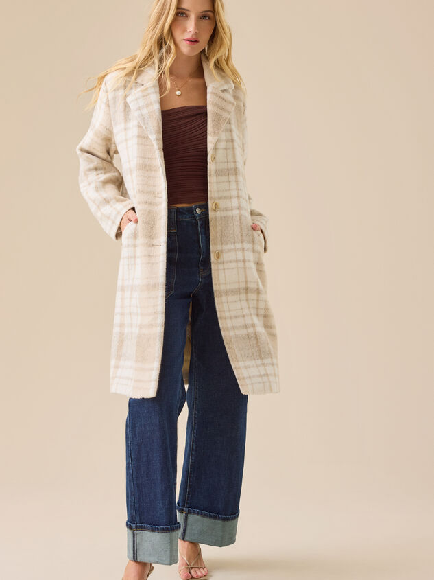 Jolie Plaid Wool Peacoat - TULLABEE