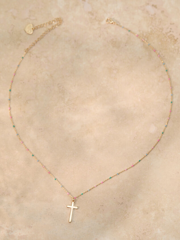 Painted Chain Cross Necklace - TULLABEE